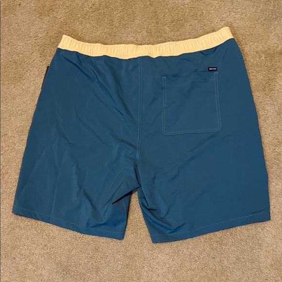 Brixton Men's Teal and Tan Swim Board Shorts - Picture 7 of 10